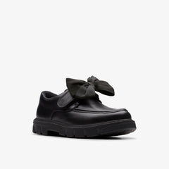 Lorcam Bow Kid Black Leather | Clarks for sale - Kids