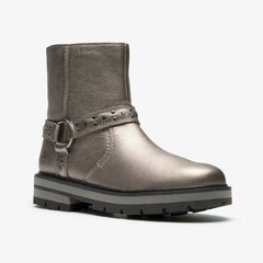 Prague Shine Kid Pewter Metallic | Clarks discount - Kids