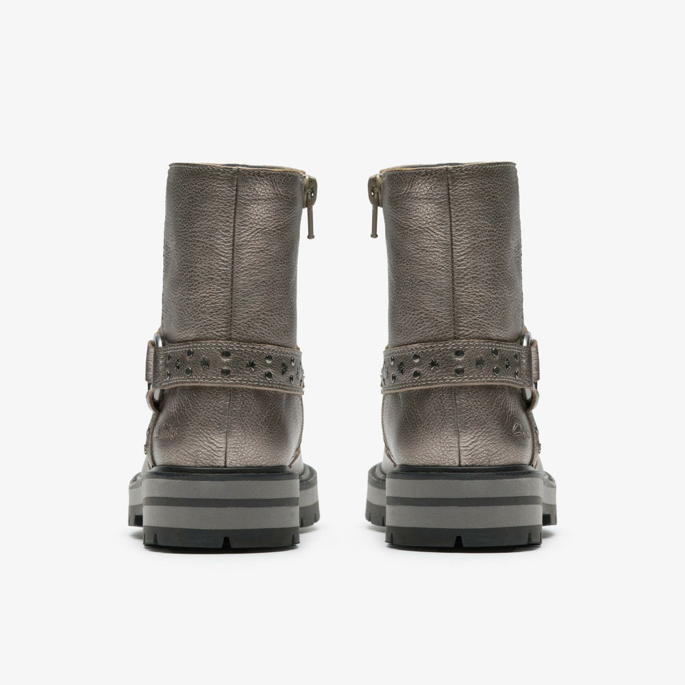 Prague Shine Kid Pewter Metallic | Clarks discount - Kids