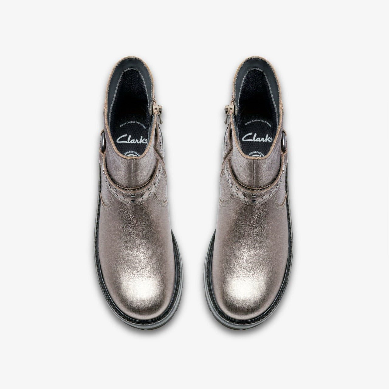Prague Shine Kid Pewter Metallic | Clarks discount - Kids