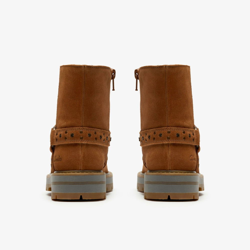 Prague Shine Kid Tan Suede | Clarks outlet - Kids