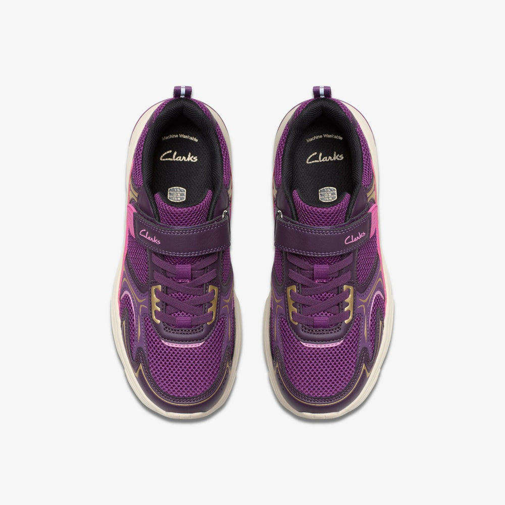 Crafton Move Kid Purple Combination | Clarks on Sale - Kids