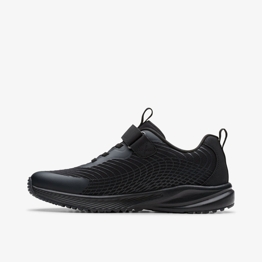 Deyes Dash Youth Black / Black | Clarks discount - Kids