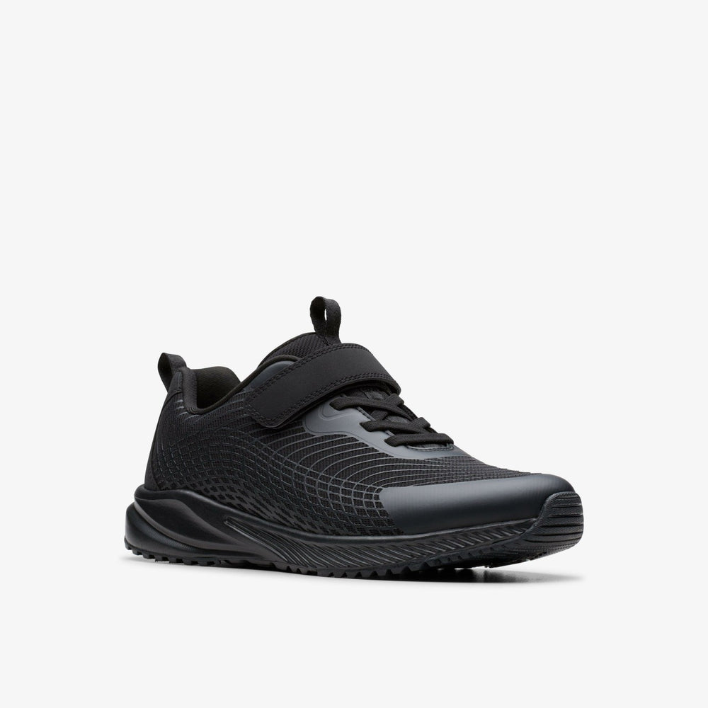 Deyes Dash Youth Black / Black | Clarks discount - Kids