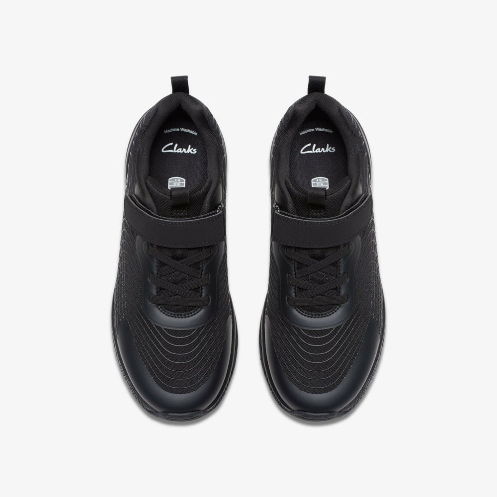 Deyes Dash Youth Black / Black | Clarks discount - Kids