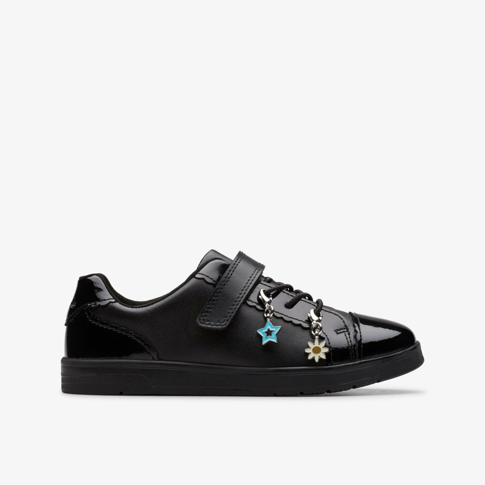 Disco Charm Kid Black Leather | Clarks on Sale - Kids