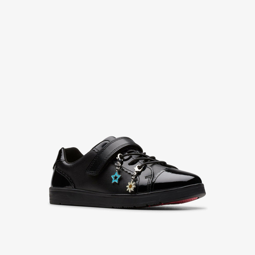 Disco Charm Kid Black Leather | Clarks on Sale - Kids