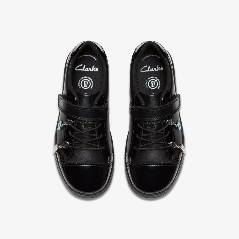 Disco Charm Kid Black Leather | Clarks on Sale - Kids
