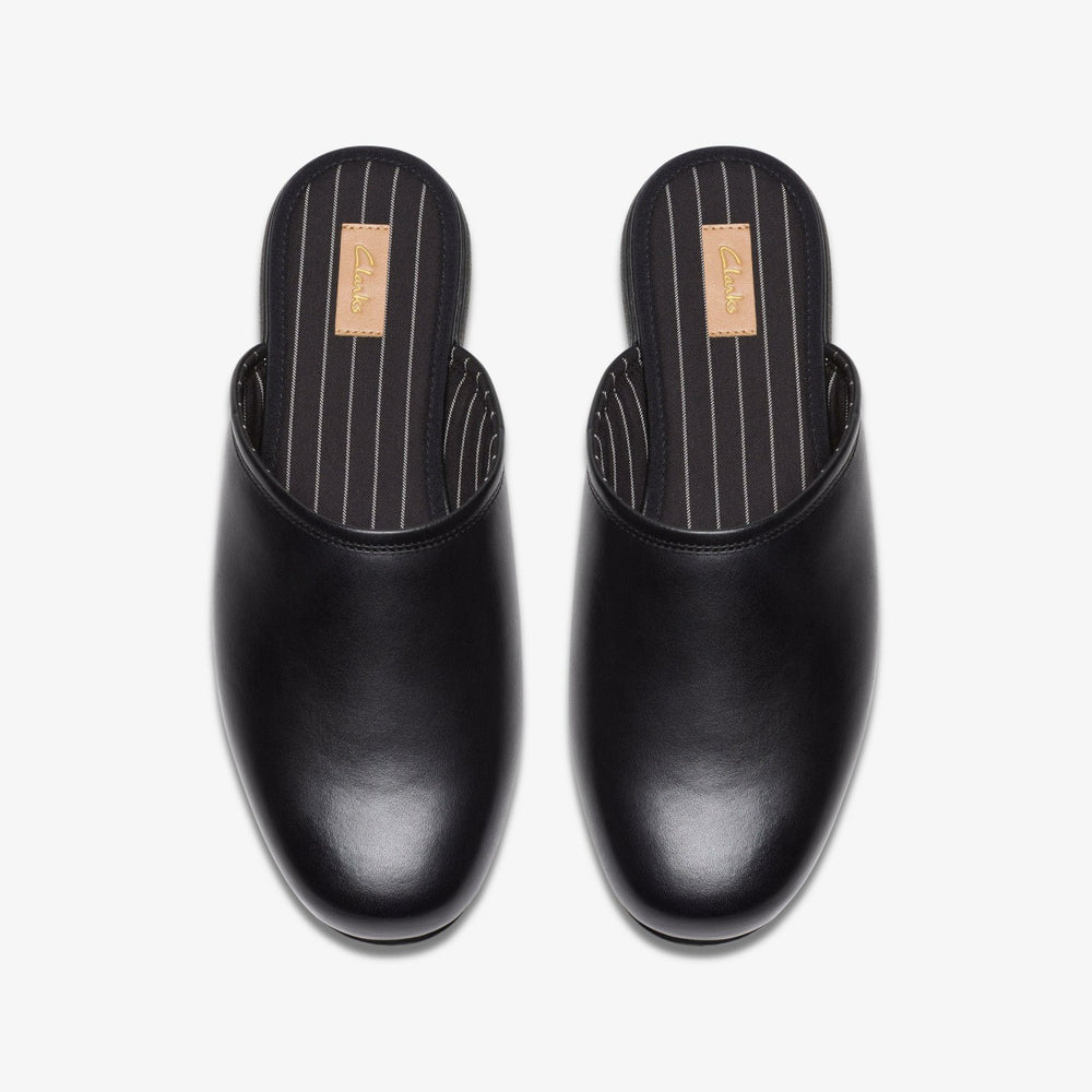 Harston Mule Black Leather | Clarks Sale - Men