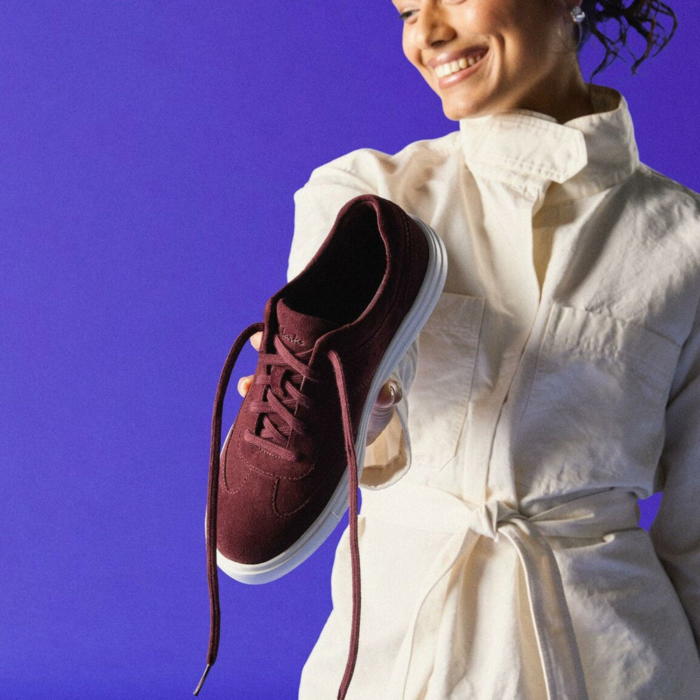 Makea Court Burgundy Suede | Clarks online - Women