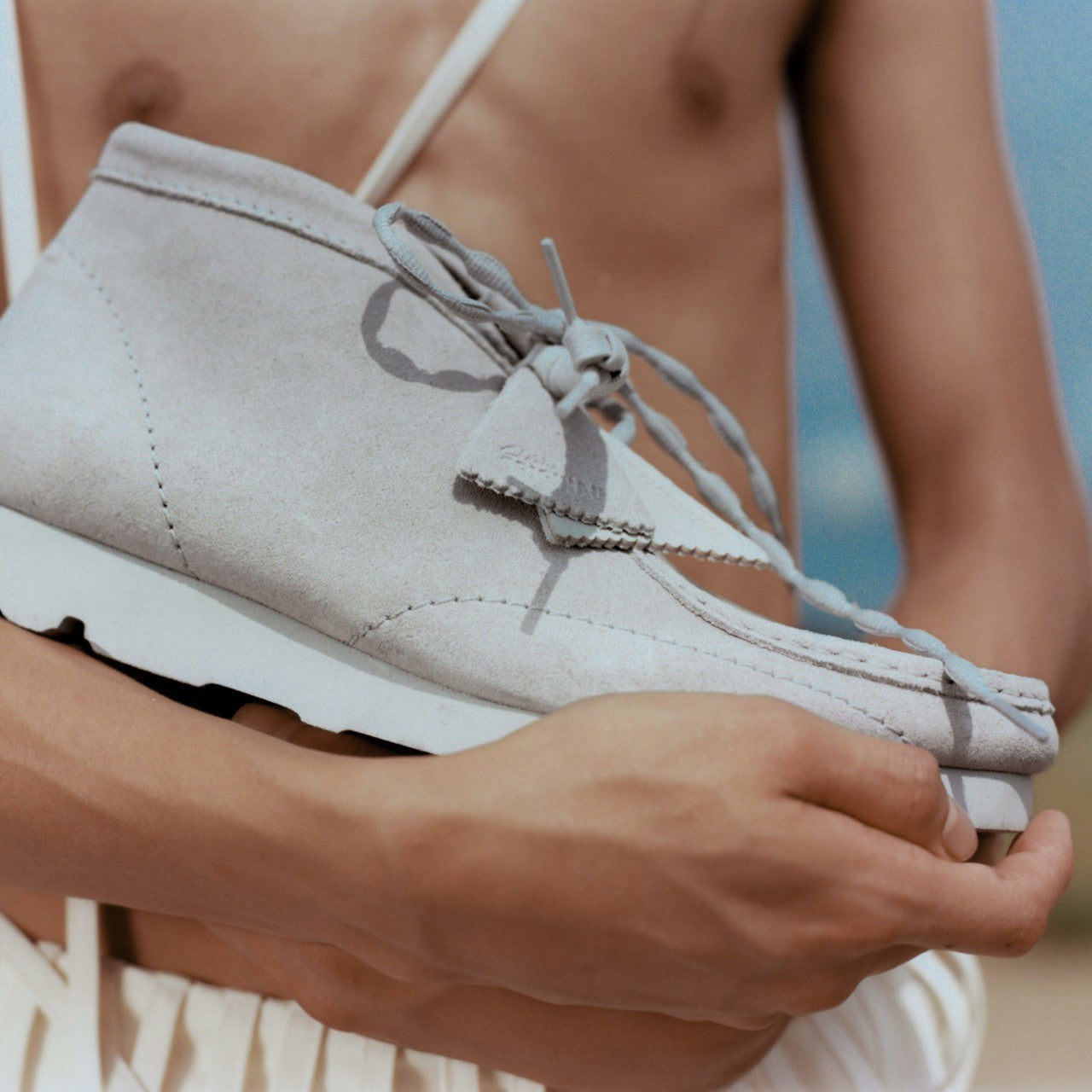 Wallabee Boot PAF Grey / Blue | Clarks on Sale - Men