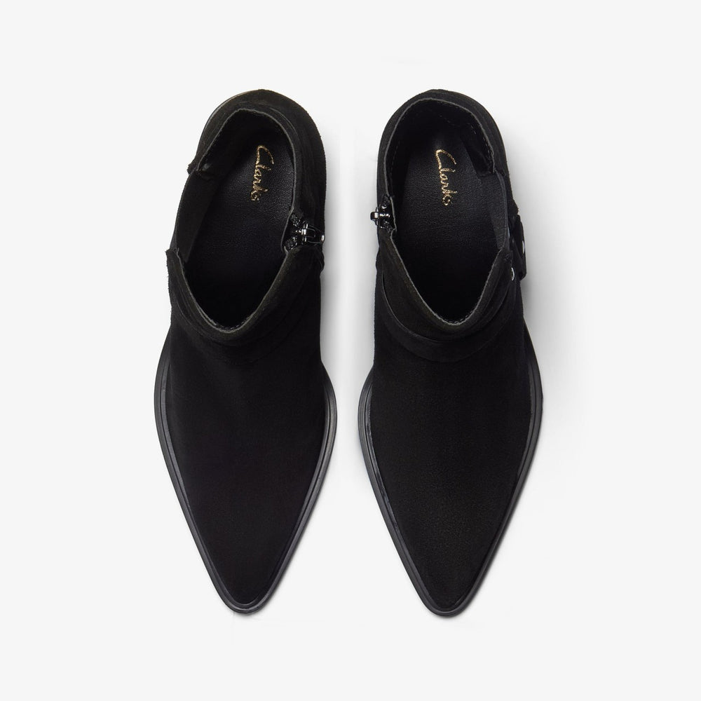 Jesse Buckle Black Suede | Clarks for sale - Women