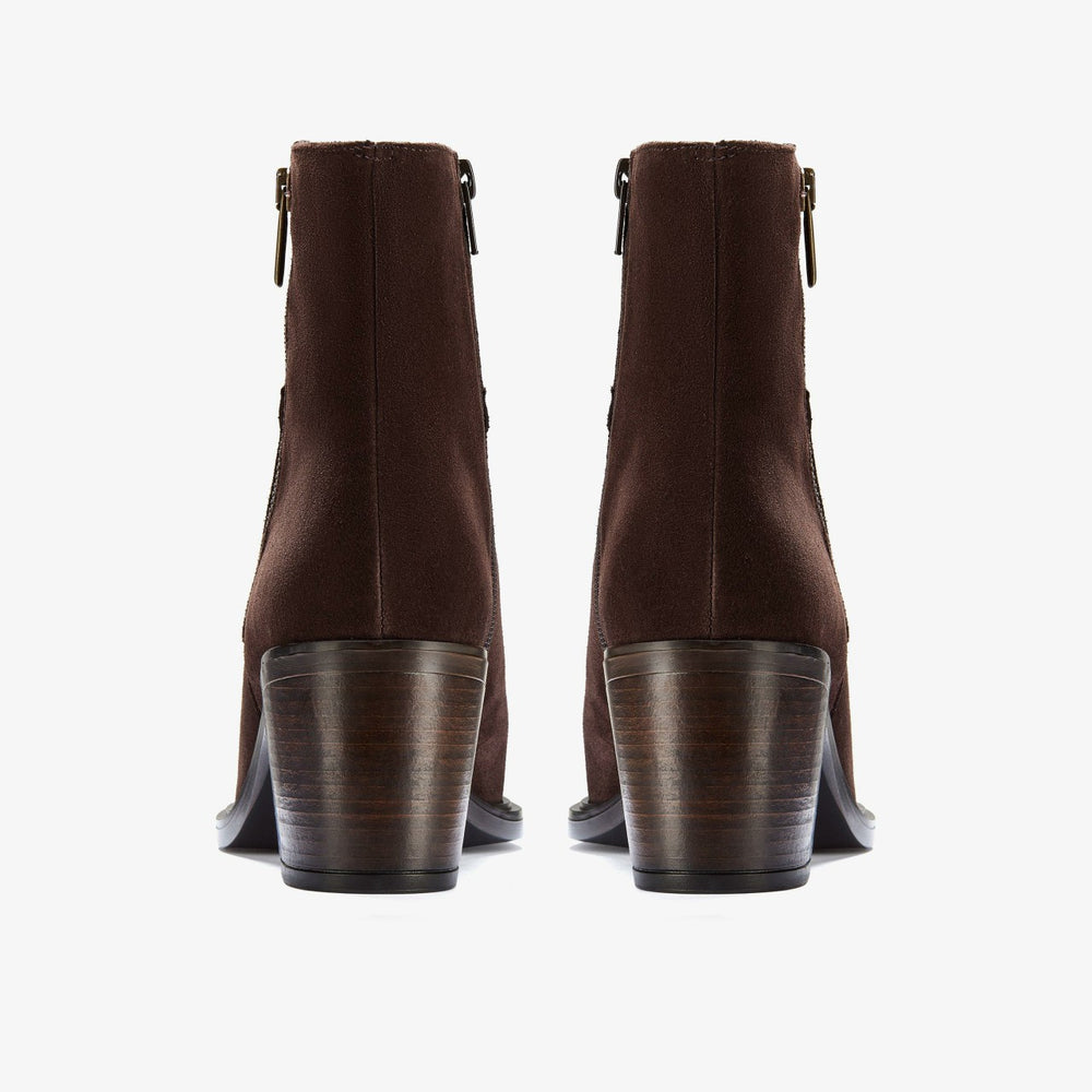 Jesse Zip Dark Brown Suede | Clarks discount - Women