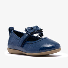 Charm Bow Toddler Navy Patent | Clarks on Sale - Babies / Kids