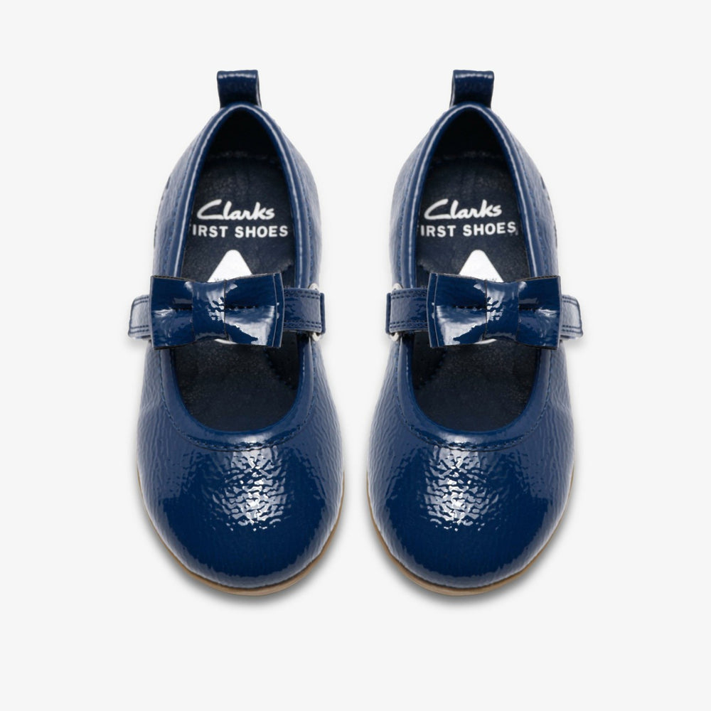 Charm Bow Toddler Navy Patent | Clarks on Sale - Babies / Kids