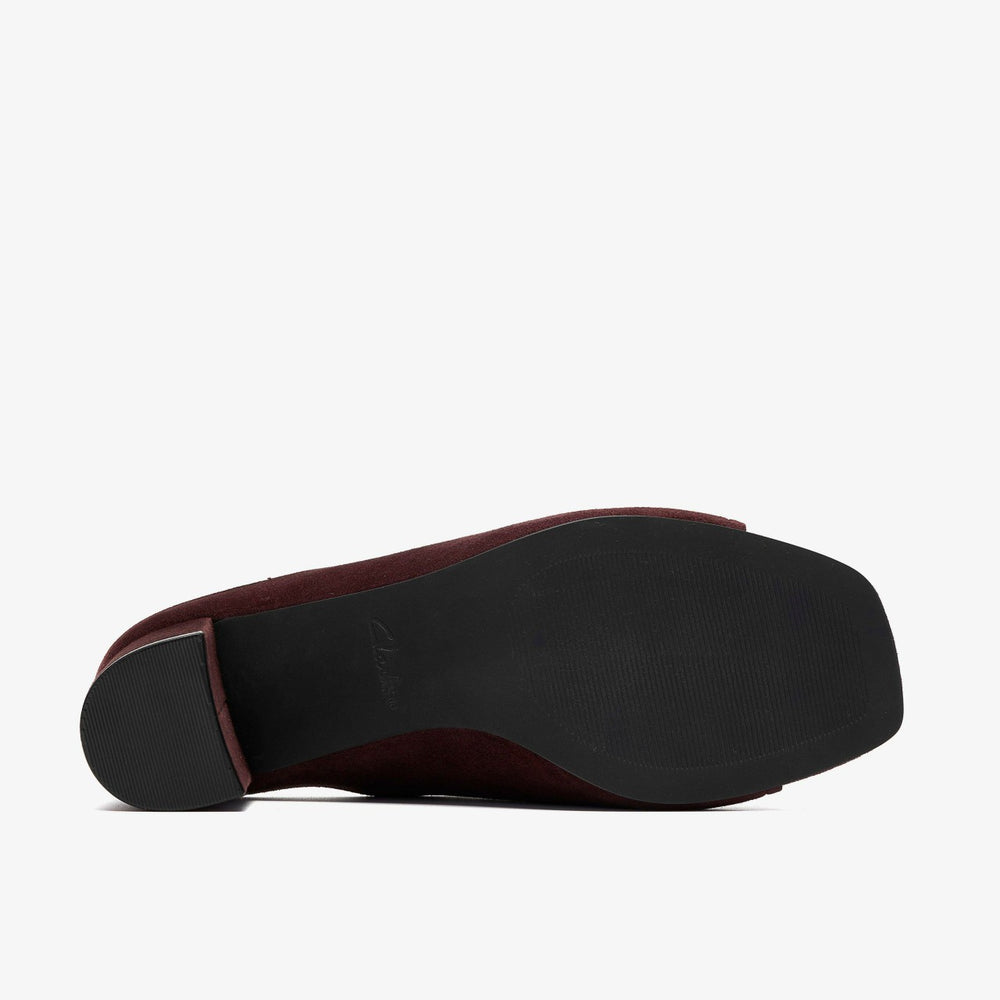 Siray Mule Dark Brown Suede | Clarks on Sale - Women