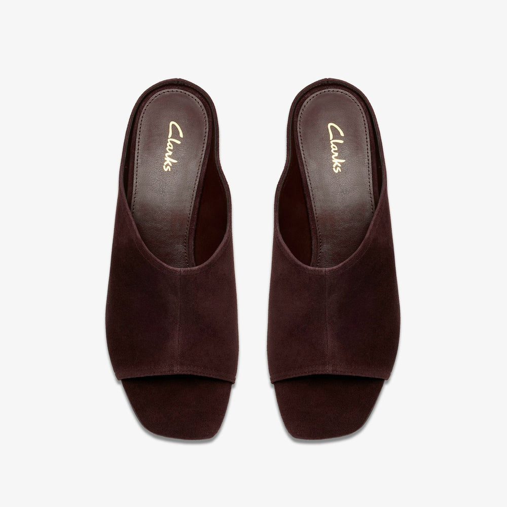 Siray Mule Dark Brown Suede | Clarks on Sale - Women
