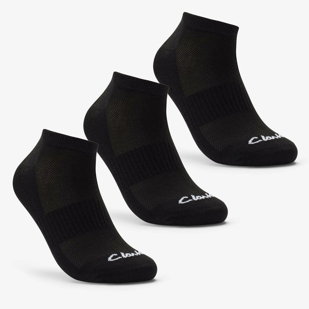 Ankle Socks 3 Pack Size 6-11 Black Black | Clarks for sale - Men
